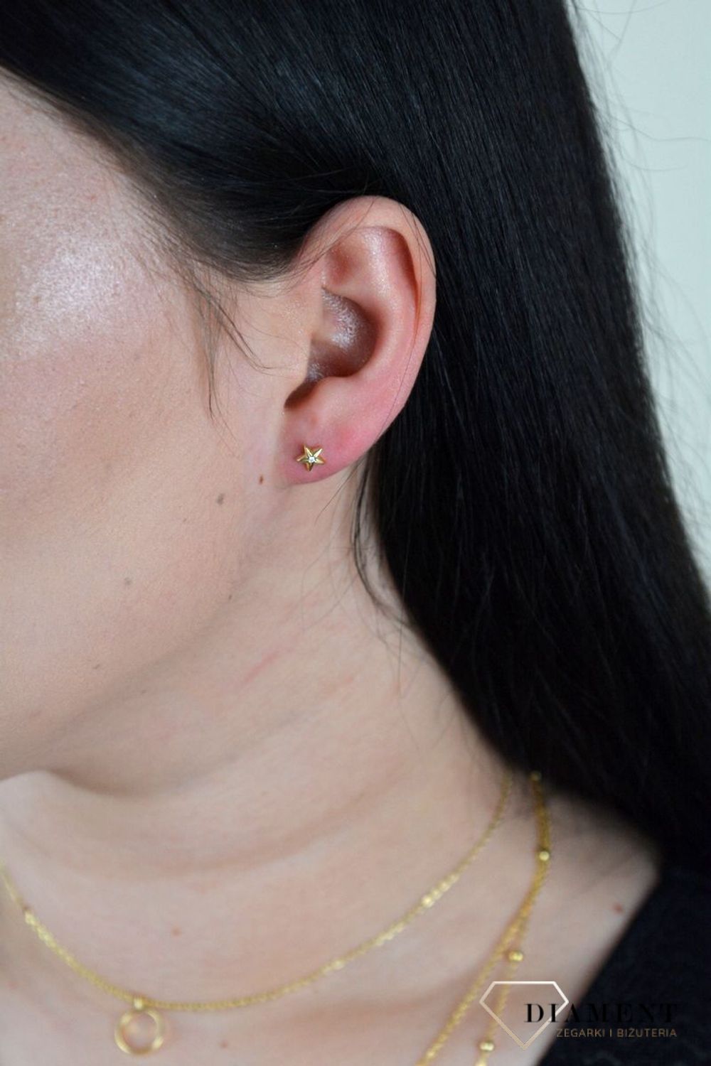 Kolczyki srebrne pozłacane gwiazdki z cyrkonią SVLE0985XH2GO00.jpg