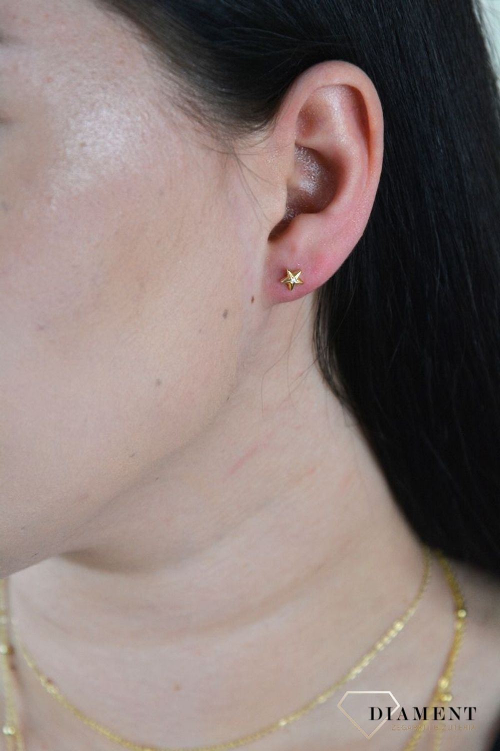 Kolczyki srebrne pozłacane gwiazdki z cyrkonią SVLE0985XH2GO00.jpg