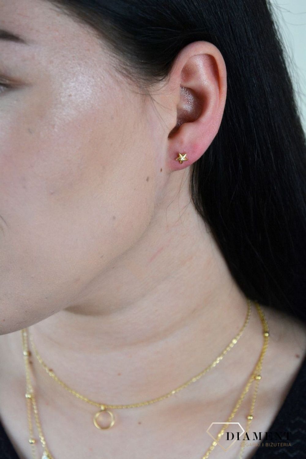 Kolczyki srebrne pozłacane gwiazdki z cyrkonią SVLE0985XH2GO00.jpg