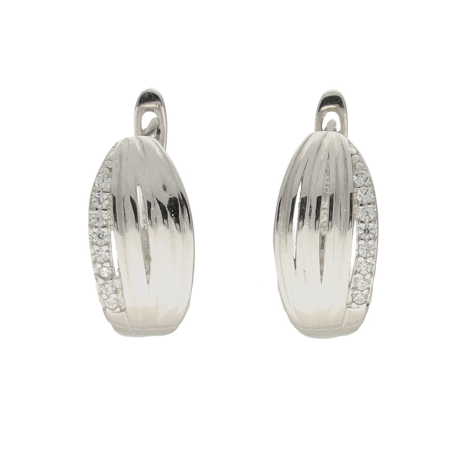 Srebrne kolczyki 925 ozdobione cyrkonią SVLE1249XH2BI00. Kolczyki srebro 925. Zapięcie angielskie typu lira. Na prezent. Klasyczne kolczyki. Delikatne kolczyki..jpg