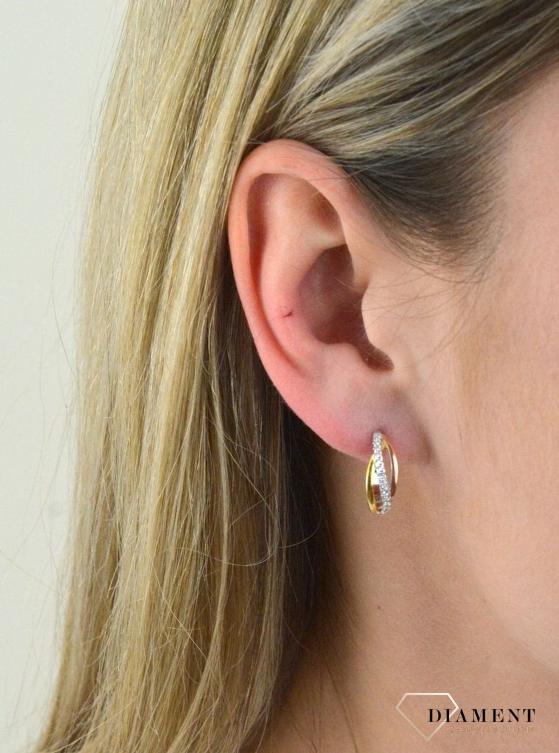 Srebrne kolczyki w pozłoceniu żółtego i różowego złota 925 SVLE1251XH2TR00.jpg
