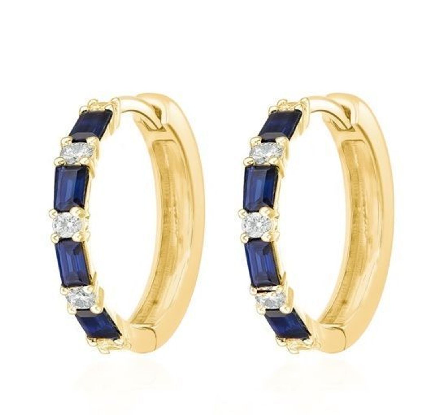 Kolczyki srebrne damskie 925 koła z niebieskimi cyrkoniami w pozłoceniu SVLE1271XH2GM00.jpg