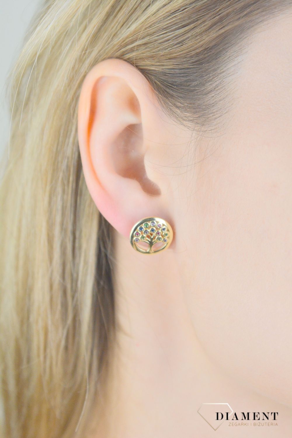 Srebrne kolczyki damskie 925 drzewko szczęścia z kolorowymi cyrkoniami SVLE1564XH2GOSR. Kolczyki srebrne damskie. Kolczyki wkrętki drzewko szczęścia pozłacane. Kolczyki z zakręcanym zapięciem. Srebrne biżuteria damska. Kolczyki srebrne na preze.jpg