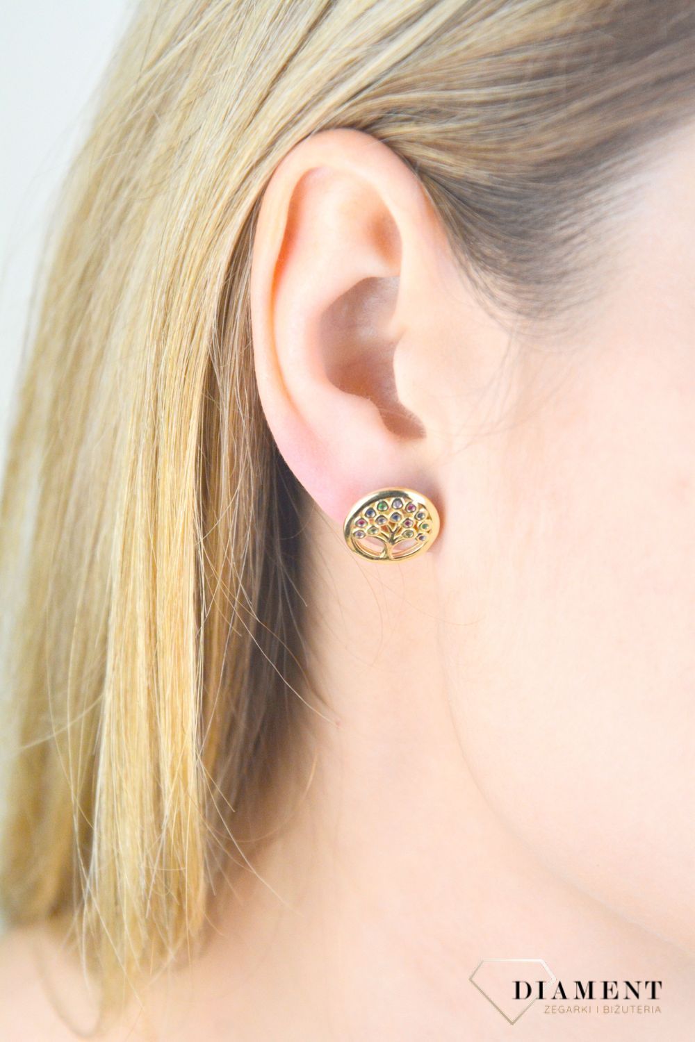 Srebrne kolczyki damskie 925 drzewko szczęścia z kolorowymi cyrkoniami SVLE1564XH2GOSR. Kolczyki srebrne damskie. Kolczyki wkrętki drzewko szczęścia pozłacane. Kolczyki z zakręcanym zapięciem. Srebrne biżuteria damska. Kolczyki srebrne na preze.jpg