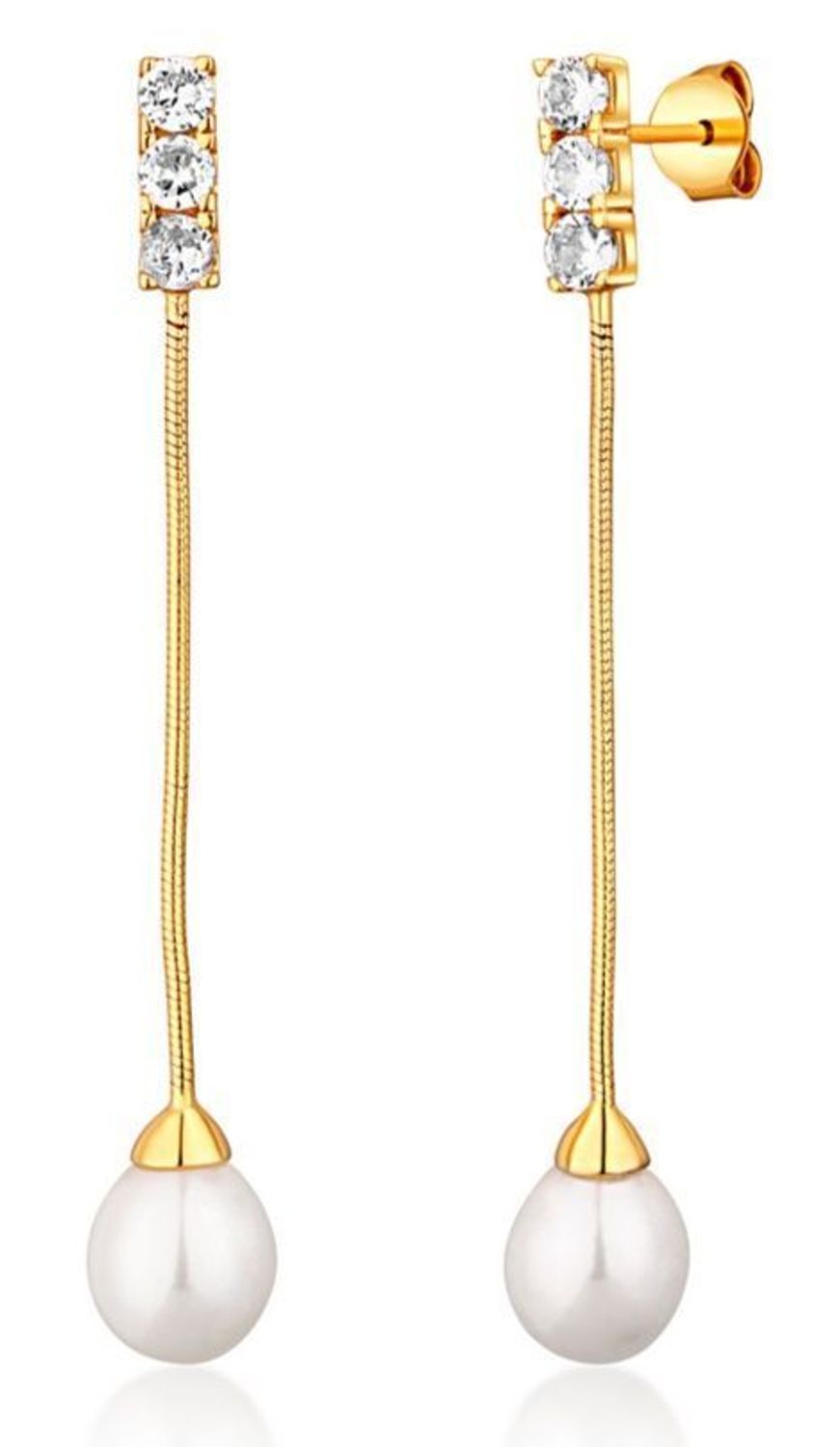 Kolczyki pozłacane długie z perełkami i trzema cyrkoniami.jpg