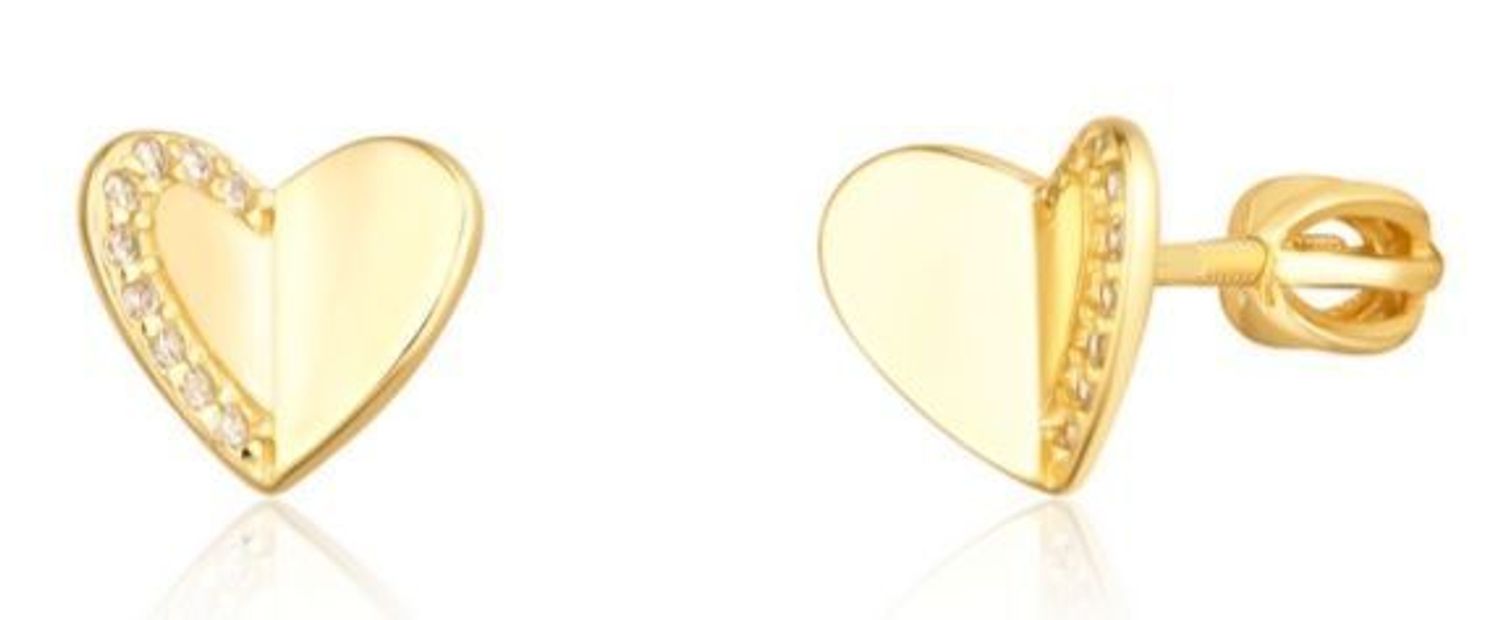 Kolczyki pozłacane serca z cyrkoniami sztyft JVD SVLE1739XH2GOSR.jpg