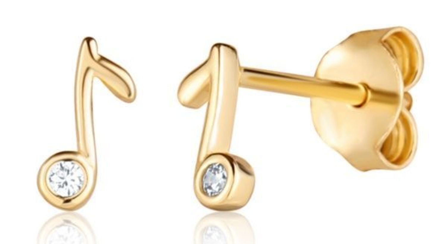 Kolczyki pozłacane nutka z cyrkonią srebro 925.jpg