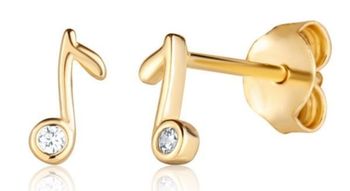 Kolczyki pozłacane nutka z cyrkonią srebro 925.jpg