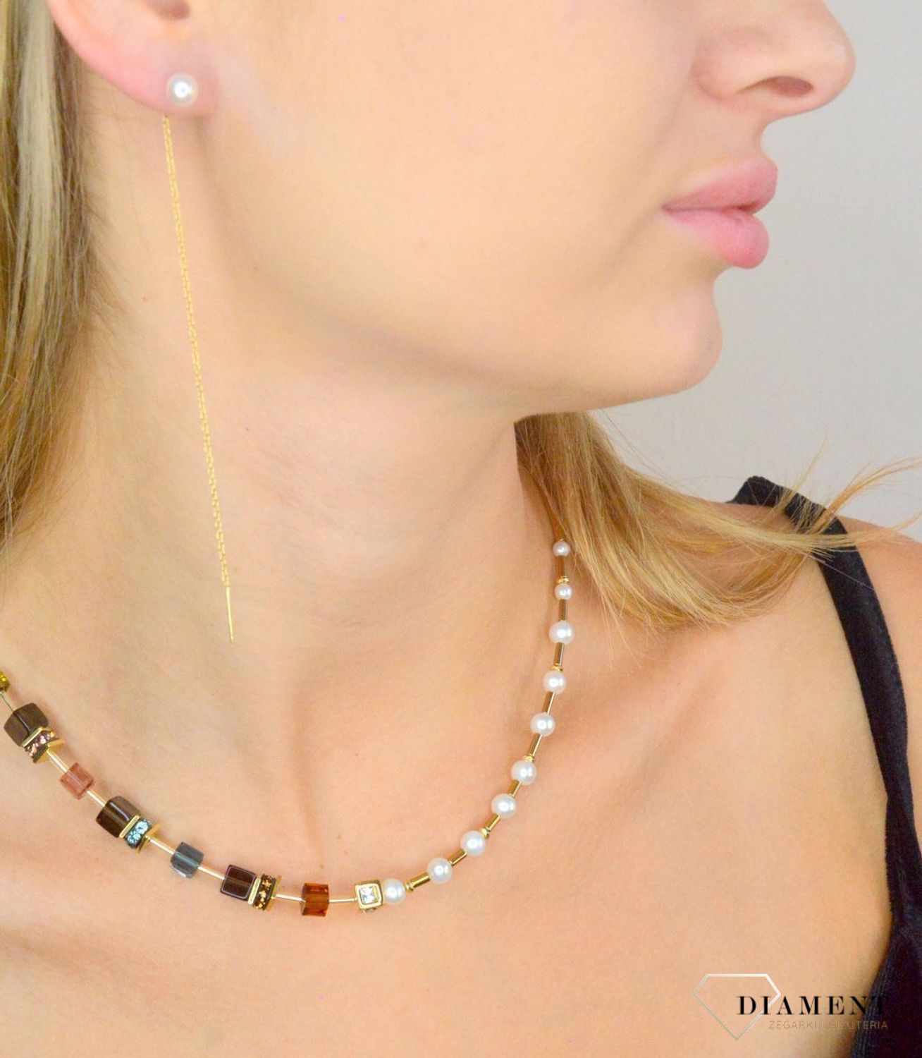 Srebrne kolczyki damskie 925 perły na łańcuszku pozłacanym SVLE1838X75GP00. Srebrne kolczyki damskie. Kolczyki srebrne perełki. Srebrne kolczyki na bigiel. Srebrne kolczyki z perłą idealne na prezent..jpg