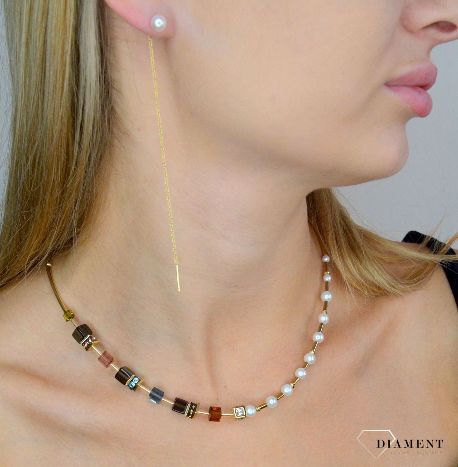 Srebrne kolczyki damskie 925 perły na łańcuszku pozłacanym SVLE1838X75GP00. Srebrne kolczyki damskie. Kolczyki srebrne perełki. Srebrne kolczyki na bigiel. Srebrne kolczyki z perłą idealne na prezent..jpg