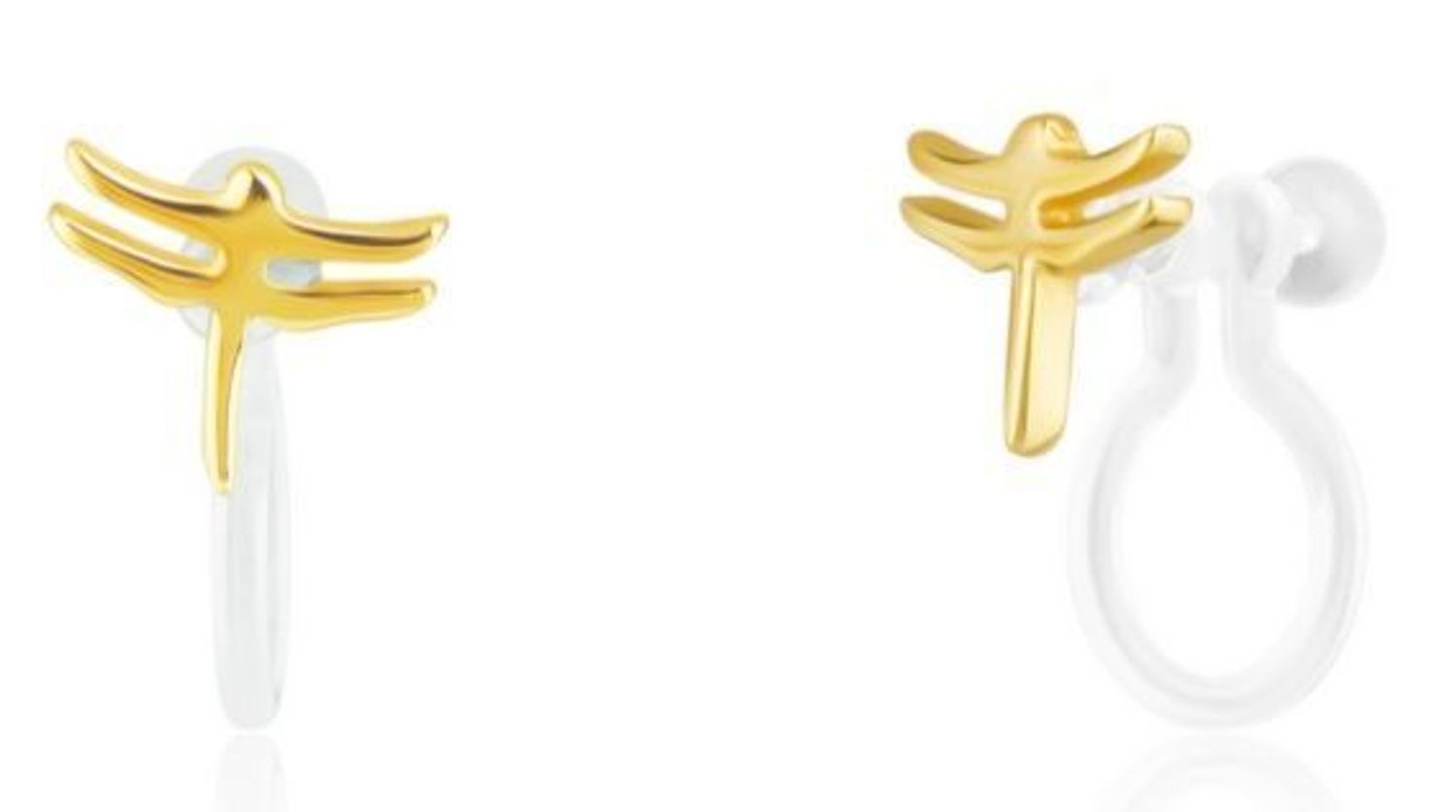 Kolczyki nausznica ważka pozłacana  Srebro 925.jpg