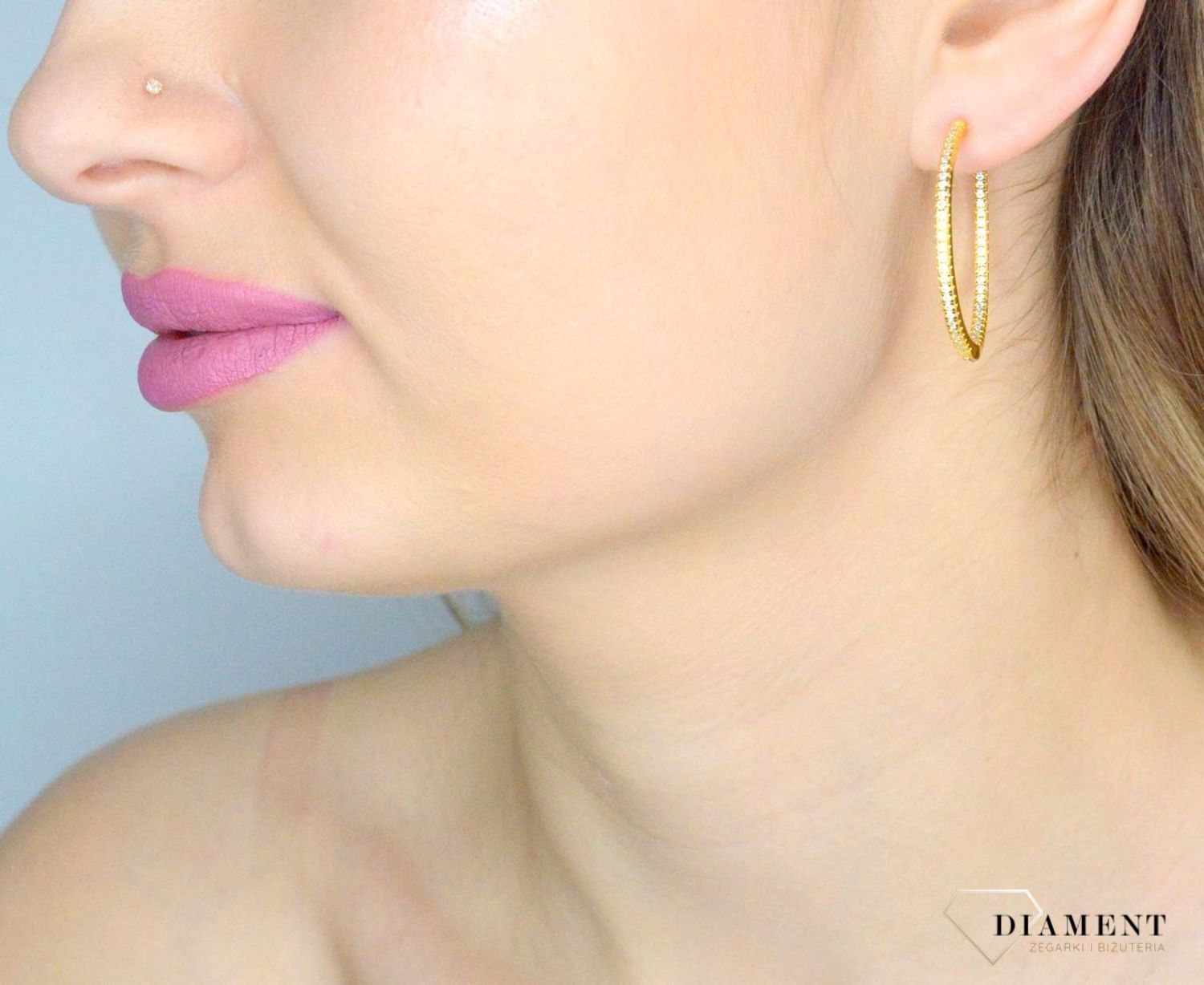 Srebrne kolczyki damskie 925 pozłacane koła z cyrkoniami SVLE1924XJ5GO00.jpg