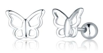 Kolczyki motyl srebrne wkrętki  Srebro 925.jpg