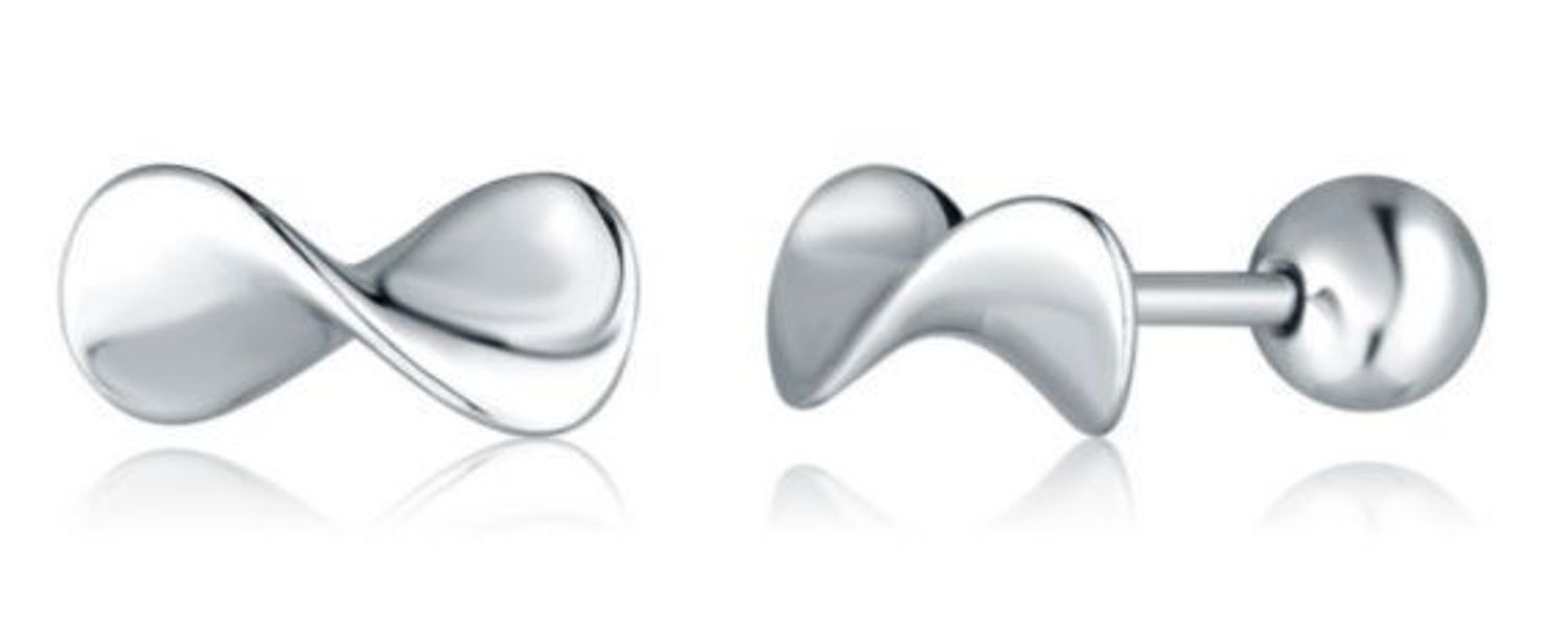Kolczyki srebrne symbol nieskończoności rodowane sztyft wkręcany JVD SVLE2720X860000.jpg