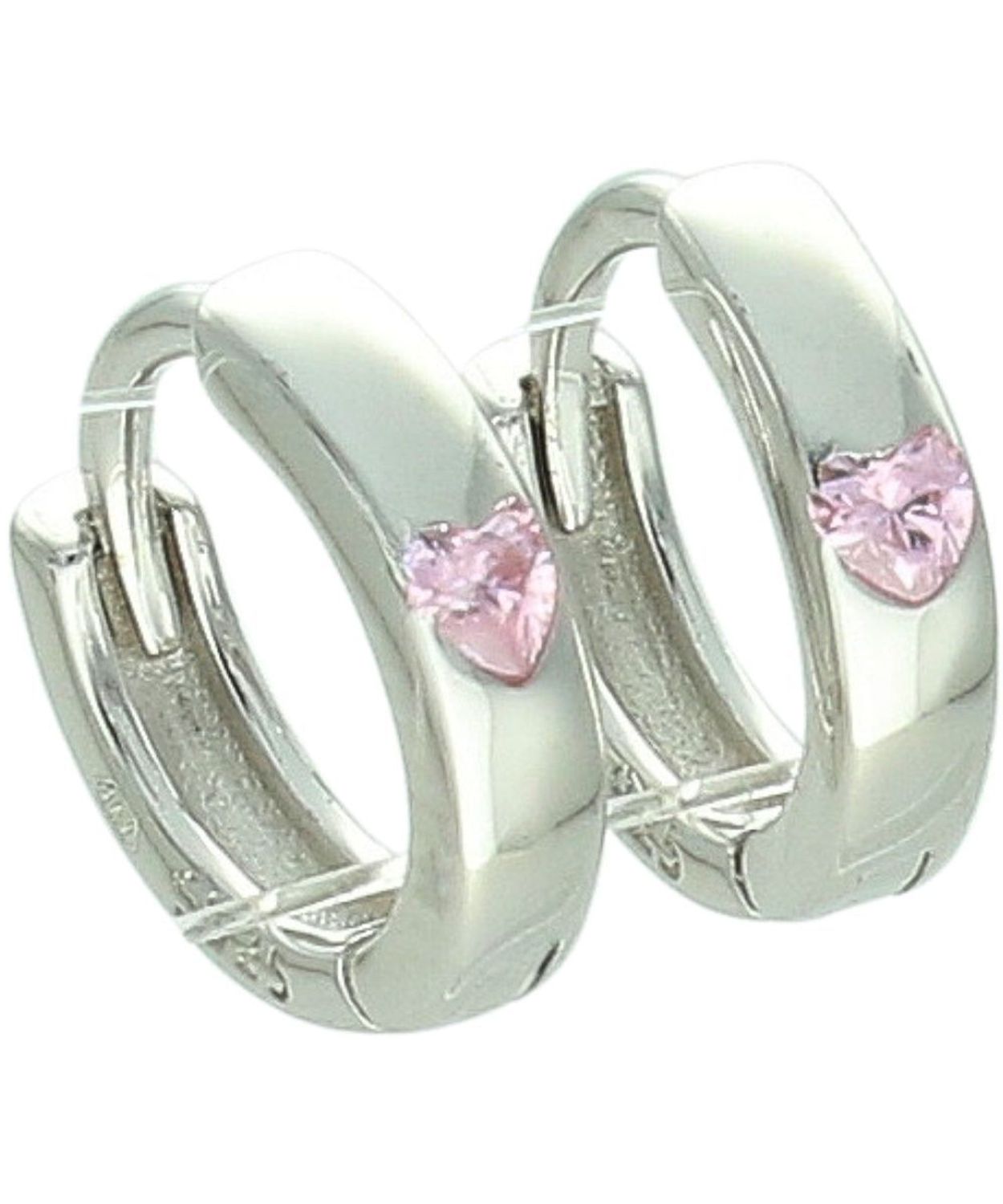 Kolczyki kółka cyrkonia srebrne Srebro 925 serce.jpg