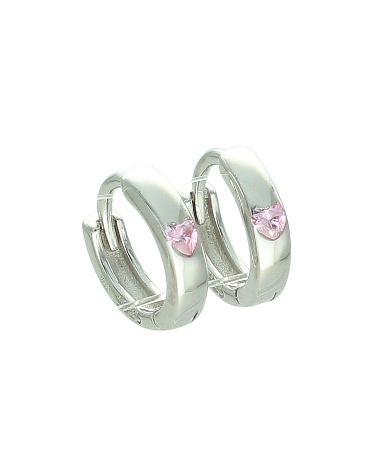 Kolczyki kółka cyrkonia srebrne Srebro 925 serce.jpg