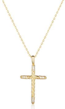 Pozłacany naszyjnik z krzyżykiem i cyrkoniami 45 cm SVLN0564XK5GO45.jpg