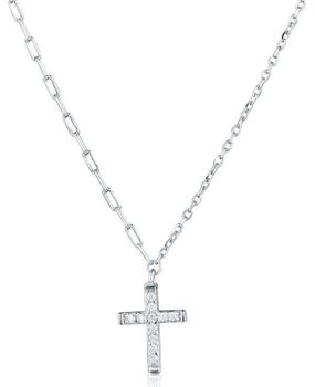 Naszyjnik srebrna celebrytka z krzyżykiem i cyrkoniami SVLN0598X86BI45.jpg