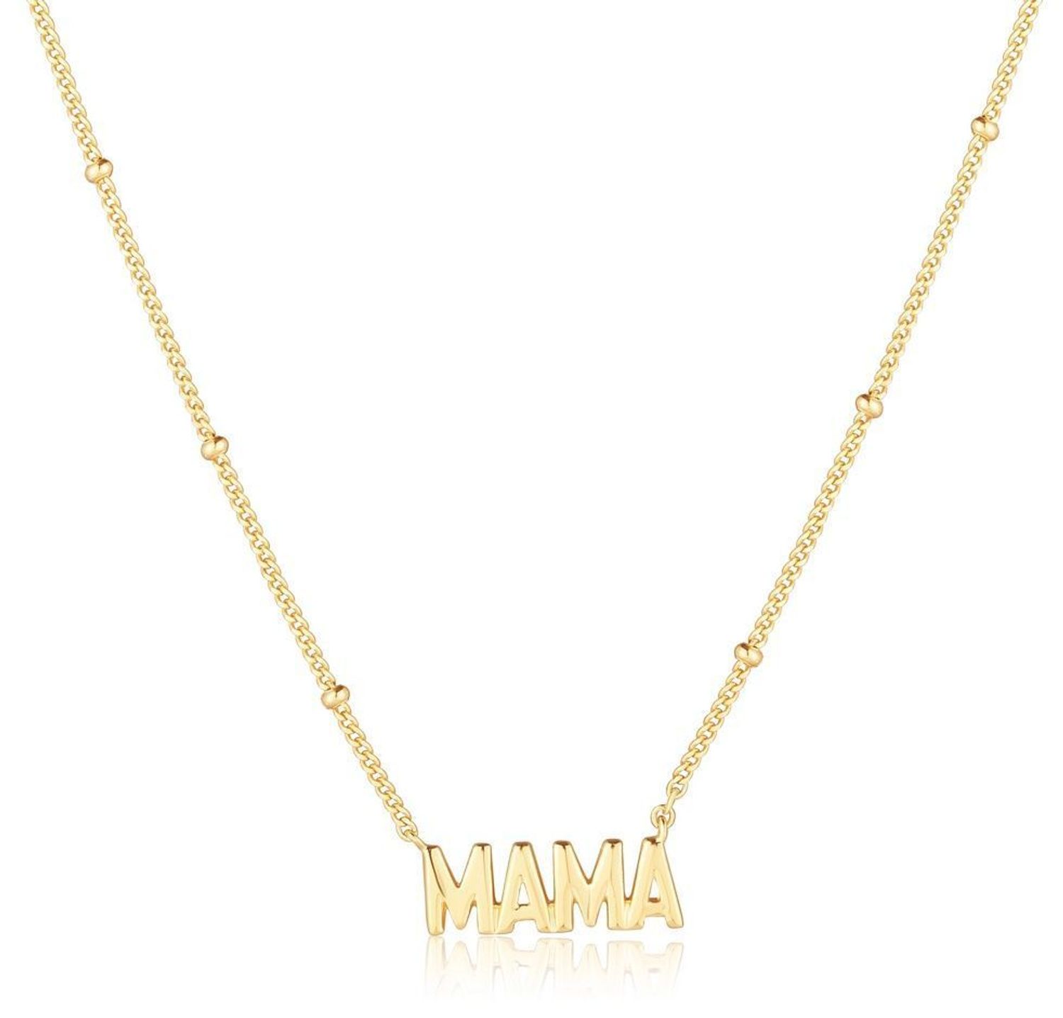 Pozłacany Naszyjnik Celebrytka MAMA – Srebro 925, Złoty Kolor.jpg