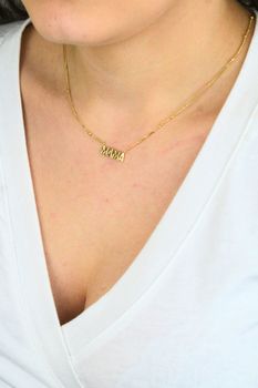 Pozłacany Naszyjnik Celebrytka MAMA – Srebro 925, Złoty, Regulowany 45+5 cm (2).jpg