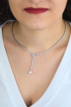 Naszyjnik Celebrytka Tenisówka Krawatka z Cyrkoniami – Srebro 925, Regulowany 45+5 cm (5).jpg