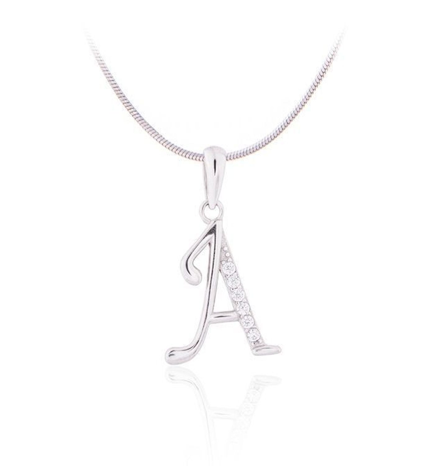 Srebrna zawieszka Literka A z cyrkonią SVLP0364XH2BI0A. Jedyna w swoim rodzaju srebrna zawieszka w kształcie literki A.jpg
