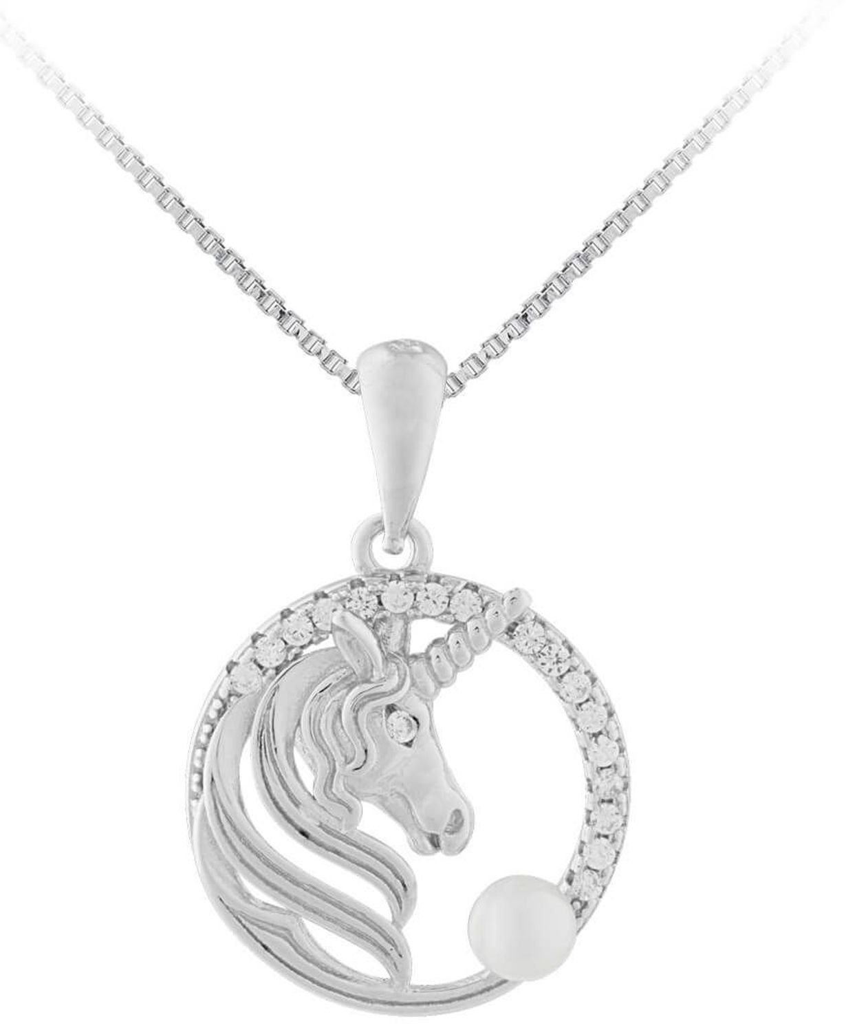 Srebrna zawieszka jednorożec z perłą SVLP0502XF3BI00. Srebrna zawieszka o pięknym kształcie inspirowany postaciami z bajki.jpg