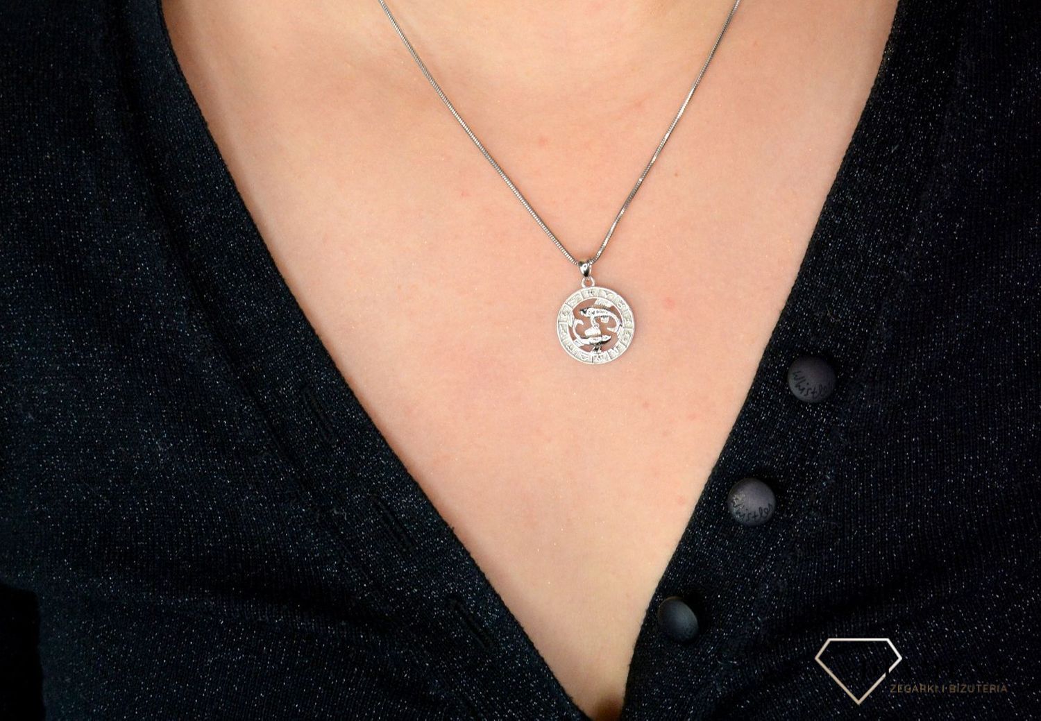 Srebrna zawieszka znak zodiaku Ryby SVLP0713XH200RY. Srebrna zawieszka z symbolem znaku zodiaku - RYBY.jpg