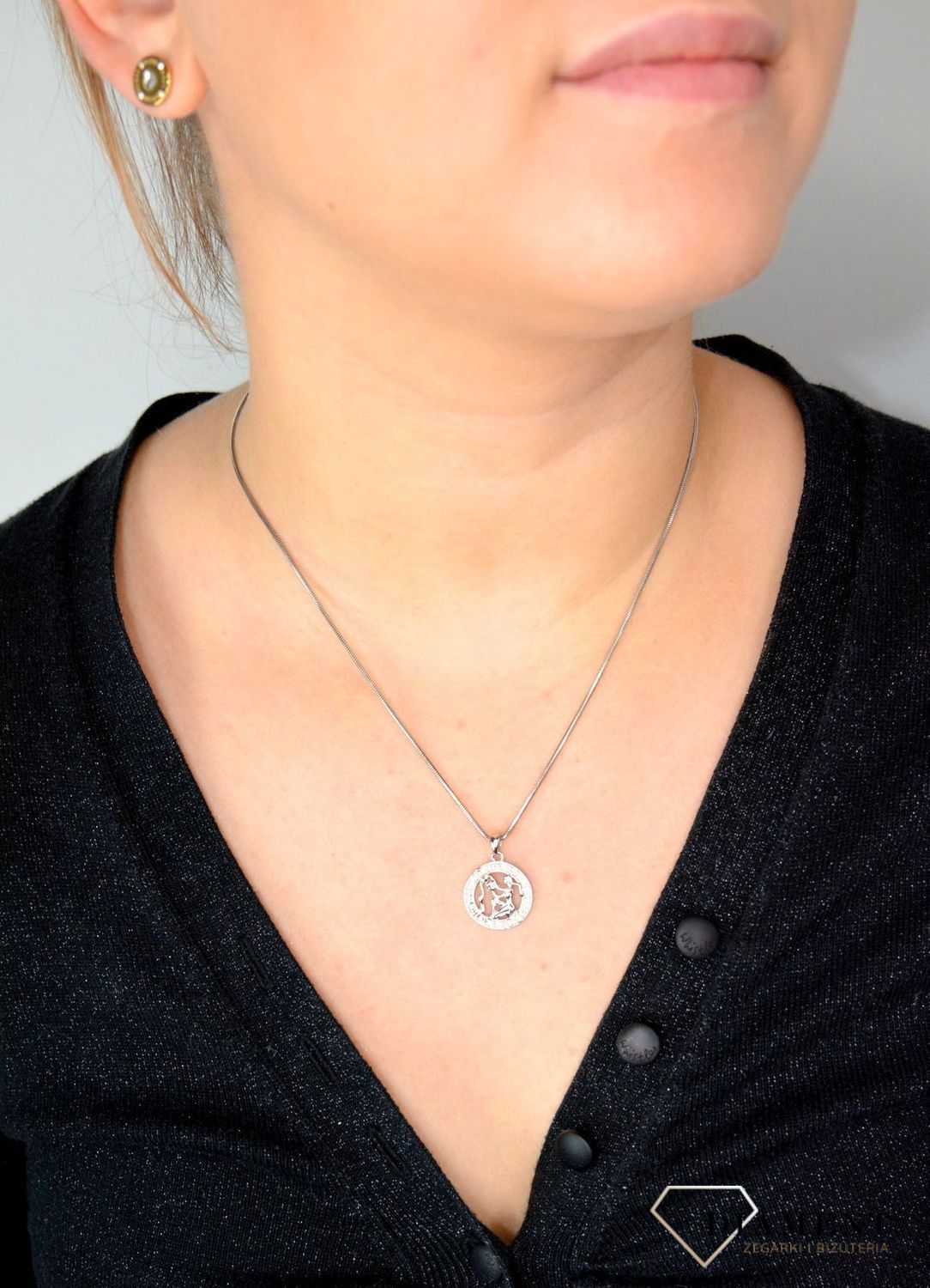 Srebrna zawieszka znak zodiaku Wodnik SVLP0713XH200VO. Srebrna zawieszka z symbolem znaku zodiaku - WODNIK.jpg