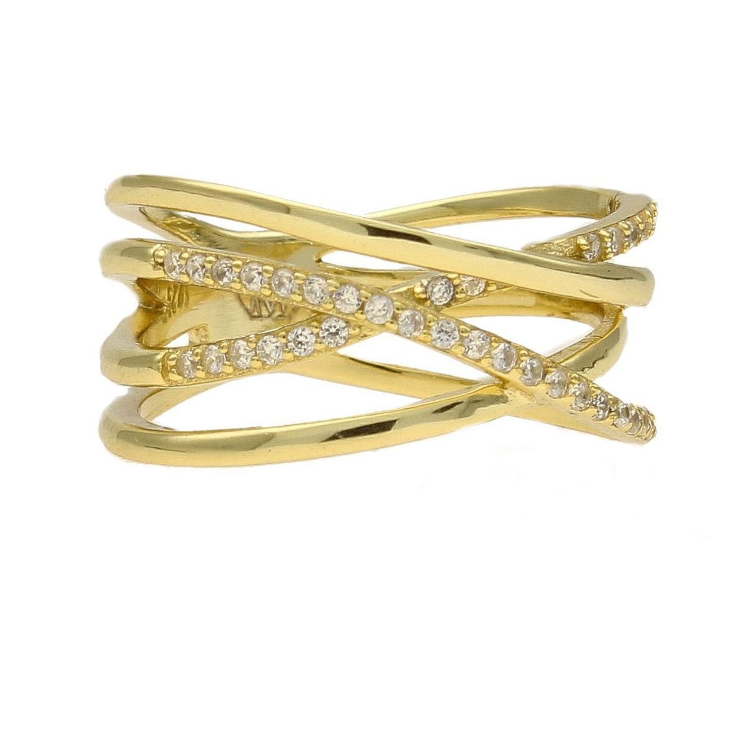 Pierścionek pozłacany Przeplatanka z cyrkoniami SVLR0376XH2GO (1).jpg