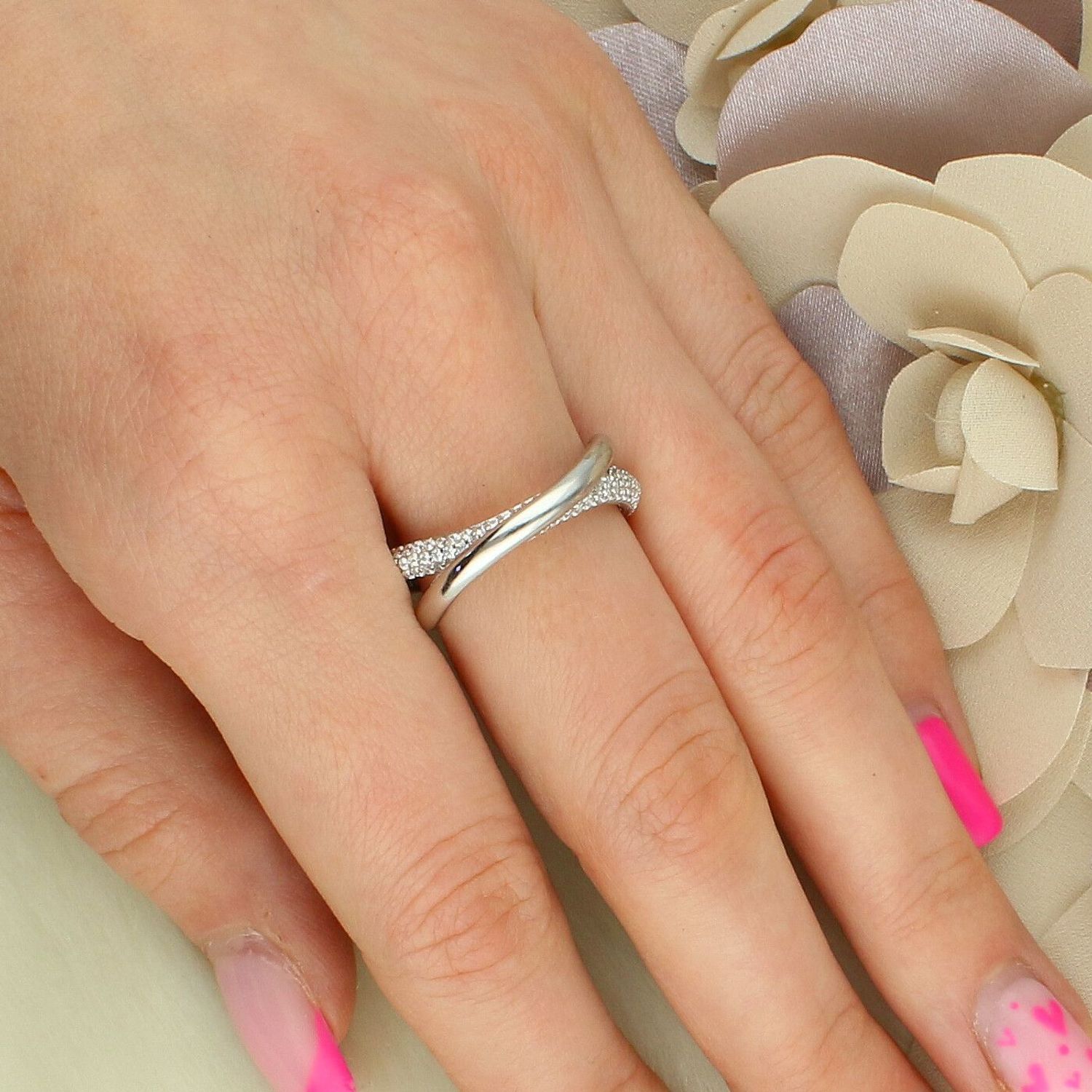 Srebrny podwójny pierścionek obrączki z cyrkonią 925.jpg