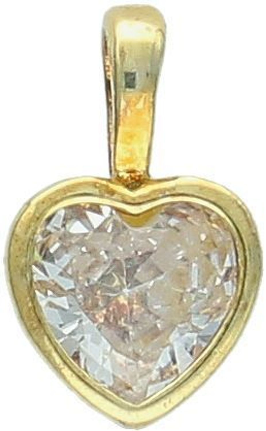 Komplet pozłacanej srebrnej biżuterii z sercem i białym kryształem – kolczyki i zawieszka Srebro 925 (1).jpg