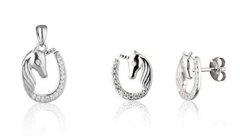 Srebrny komplet dziecięcy 925 jednorożce w podkowie z cyrkoniami – kolczyki i zawieszka.jpg