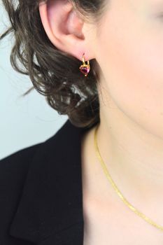 Pozłacany komplet serce kolczyki + zawieszka z różową cyrkonią SVLS0113SH2GR00 🎁 (3).jpg