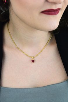 Pozłacany komplet serce kolczyki + zawieszka z różową cyrkonią SVLS0113SH2GR00 🎁 (6).jpg