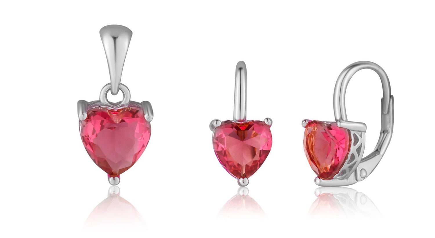 Srebrny komplet biżuterii serce 925 JVD SVLS0113SH2R100 – kolczyki i wisiorek z czerwoną cyrkonią.jpg