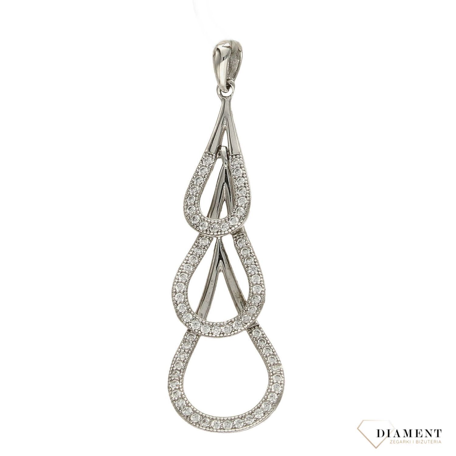 Srebrna zawieszka potrójna łezka z cyrkonią SW-T-C19-CEN-IWCW155.jpg