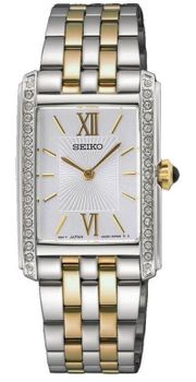 Zegarek damski Seiko Classic Quartz SWR093P1 – bicolor, rzymskie cyfry, kryształki.jpg