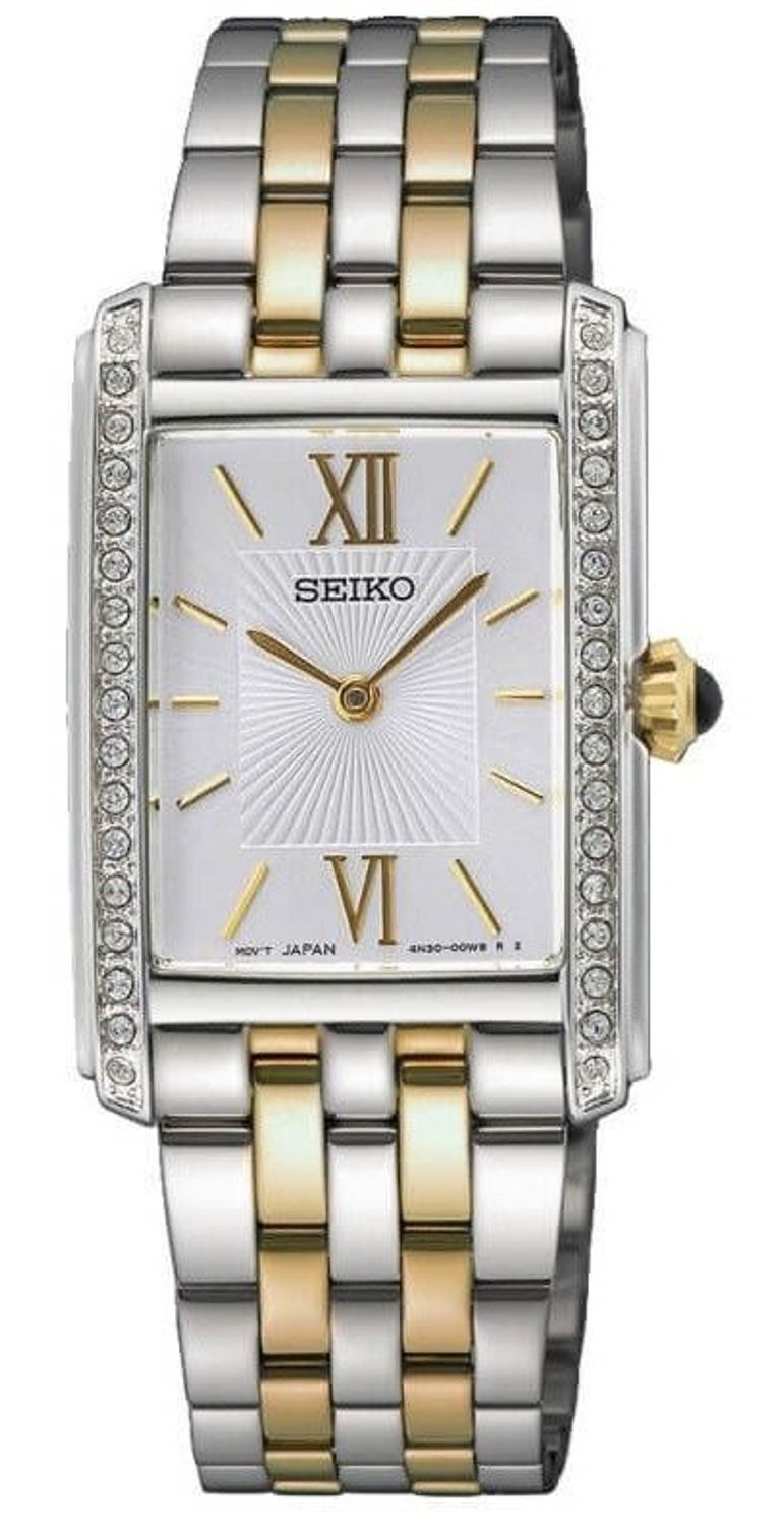Zegarek damski Seiko Classic Quartz SWR093P1 – bicolor, rzymskie cyfry, kryształki.jpg