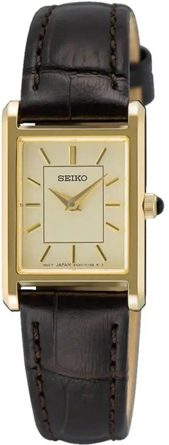 Zegarek damski Seiko SWR110P1 – złota tarcza, skórzany pasek, szkło szafirowe d.jpg