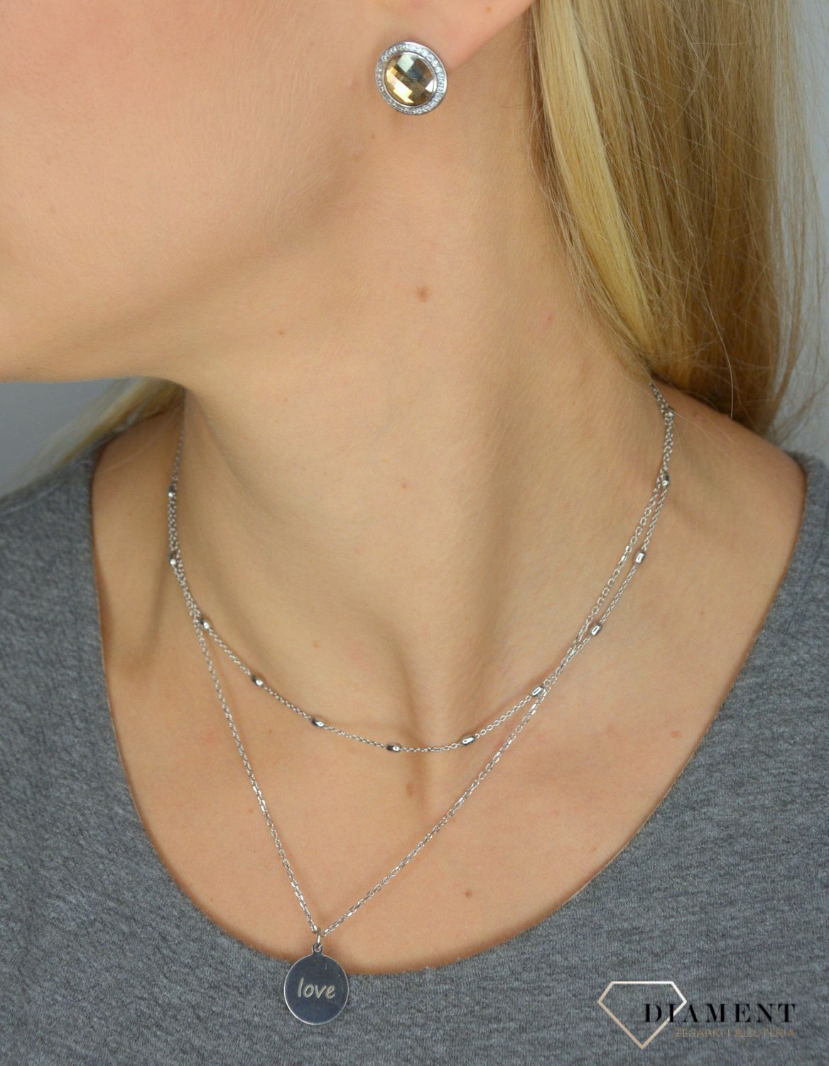 Naszyjnik srebrny damski długi z napisem 'Love' srebro SXNZ001138 ✓Srebrne Naszyjnik Damskie w Sklepie z Biżuterią zegarki-diament.pl✓Piękne i Eleganckie Naszyjniki dla Kobiet✓Prawdziwe Srebro✓Darmowa wysyłk.jpg