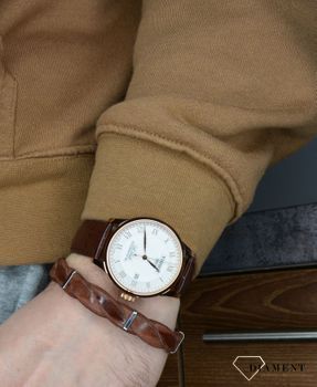 Zegarek męski na pasku Tissot 'Le Locle Automatic Rose Gold' to zegarek na brązowym pasku z kopertą  (1).JPG