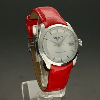 Zegarek damski automatyczny na czerwonym pasku  Tissot Powermatic 80 Lady T035.207.16.031.01 Couturier (1).jpg