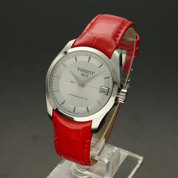 Zegarek damski automatyczny na czerwonym pasku  Tissot Powermatic 80 Lady T035.207.16.031.01 Couturier (2).jpg