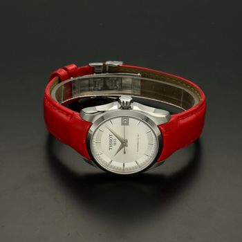 Zegarek damski automatyczny na czerwonym pasku  Tissot Powermatic 80 Lady T035.207.16.031.01 Couturier (3).jpg