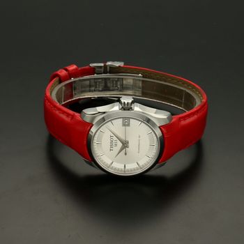 Zegarek damski automatyczny na czerwonym pasku  Tissot Powermatic 80 Lady T035.207.16.031.01 Couturier (3).jpg