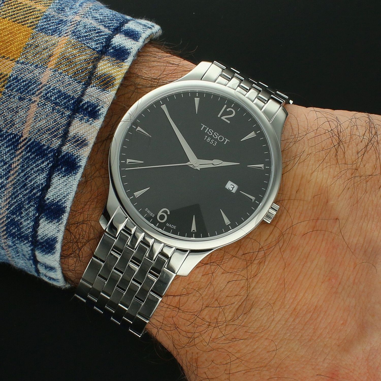 Tissot Tradition 42 mm T063.610.11.057.00 – klasyczny zegarek męski Swiss Made stalowa bransoleta.jpg