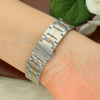 Zegarek damski Tissot Carson Lady Automatic T086.207.22.116.00 – złoto-srebrna bransoleta zapięcie.jpg