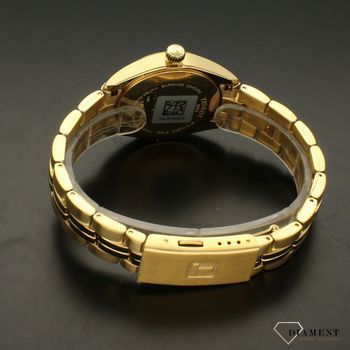 Zegarek damski na bransolecie w kolorze złota ze srebrną tarczą, szafirowym szkłem Tissot PR100 T101.210.33.031.00.  (2).jpg