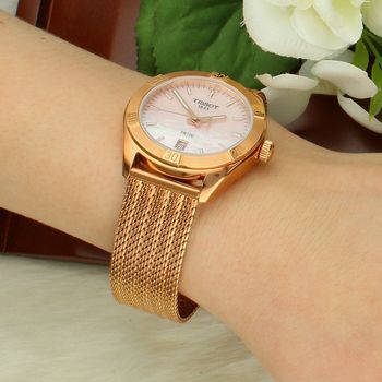 Zegarek damski Tissot PR 100 Sport Chic Lady – różowe złoto, masa perłowa, szafirowe szkło perła.jpg